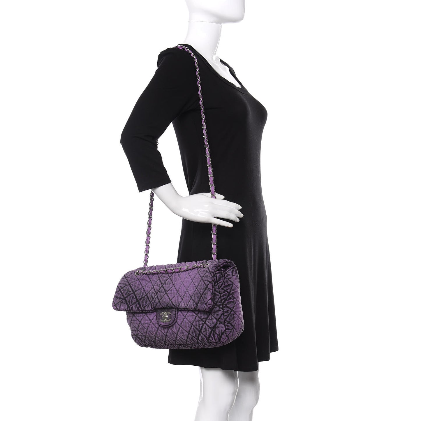 Denim Quilted Denimpression Flap Purple Black