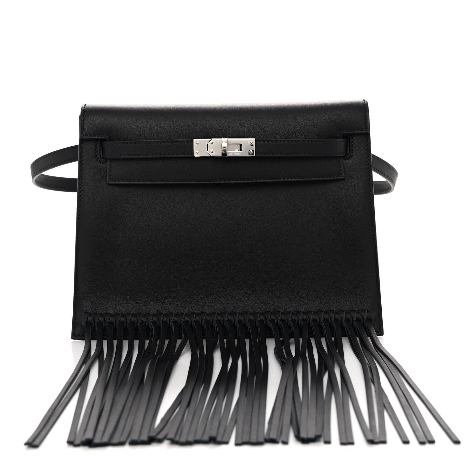 Hermes Swift Kelly Danse Anate Fringed Belt Bag Black 1 of 9