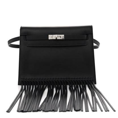 Hermes Swift Kelly Danse Anate Fringed Belt Bag Black 1 of 9