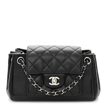 Chanel Lambskin Quilted CC Small Accordion Shopping Bag Black 1 of 12