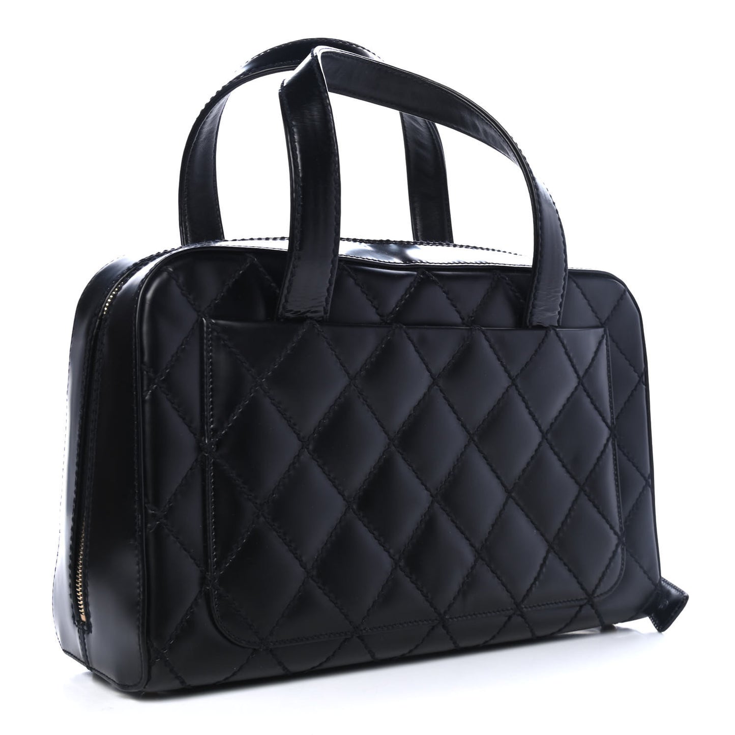 Calfskin Stitch Surpique Bowler Black