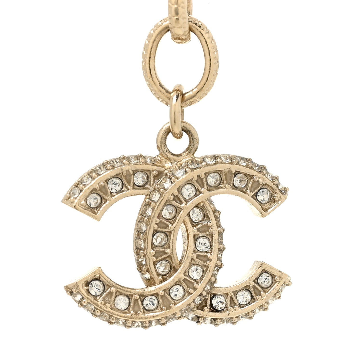 Graduated Pearl Crystal CC Bracelet Gold