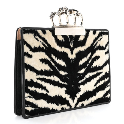 Alexander McQueen Calf Hair Zebra Print Knuckle Box Clutch 3 of 11