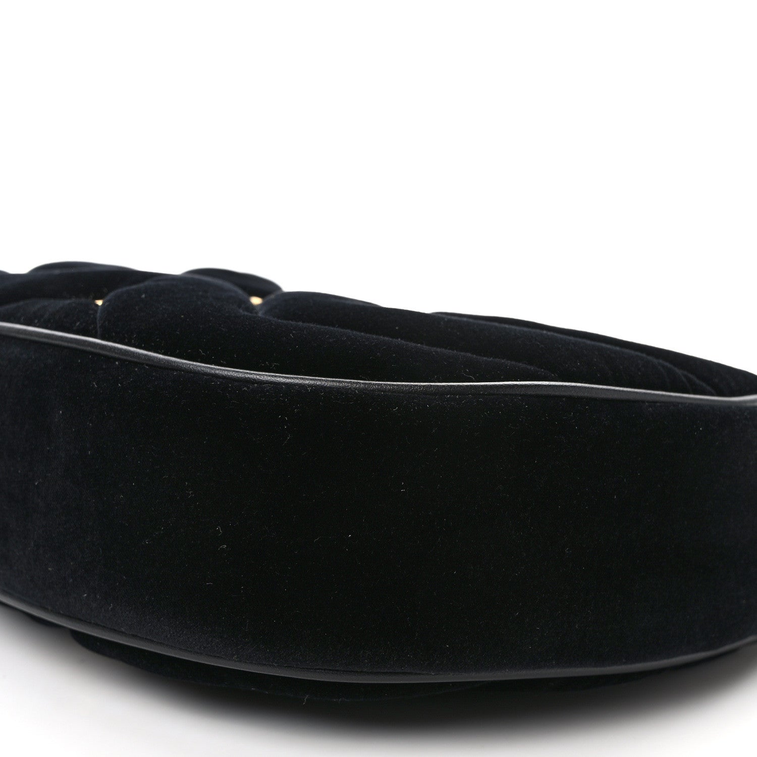 Gucci Velvet Matelasse Double G Studs Torchon GG Marmont Half Moon Hobo Black 8 of 9