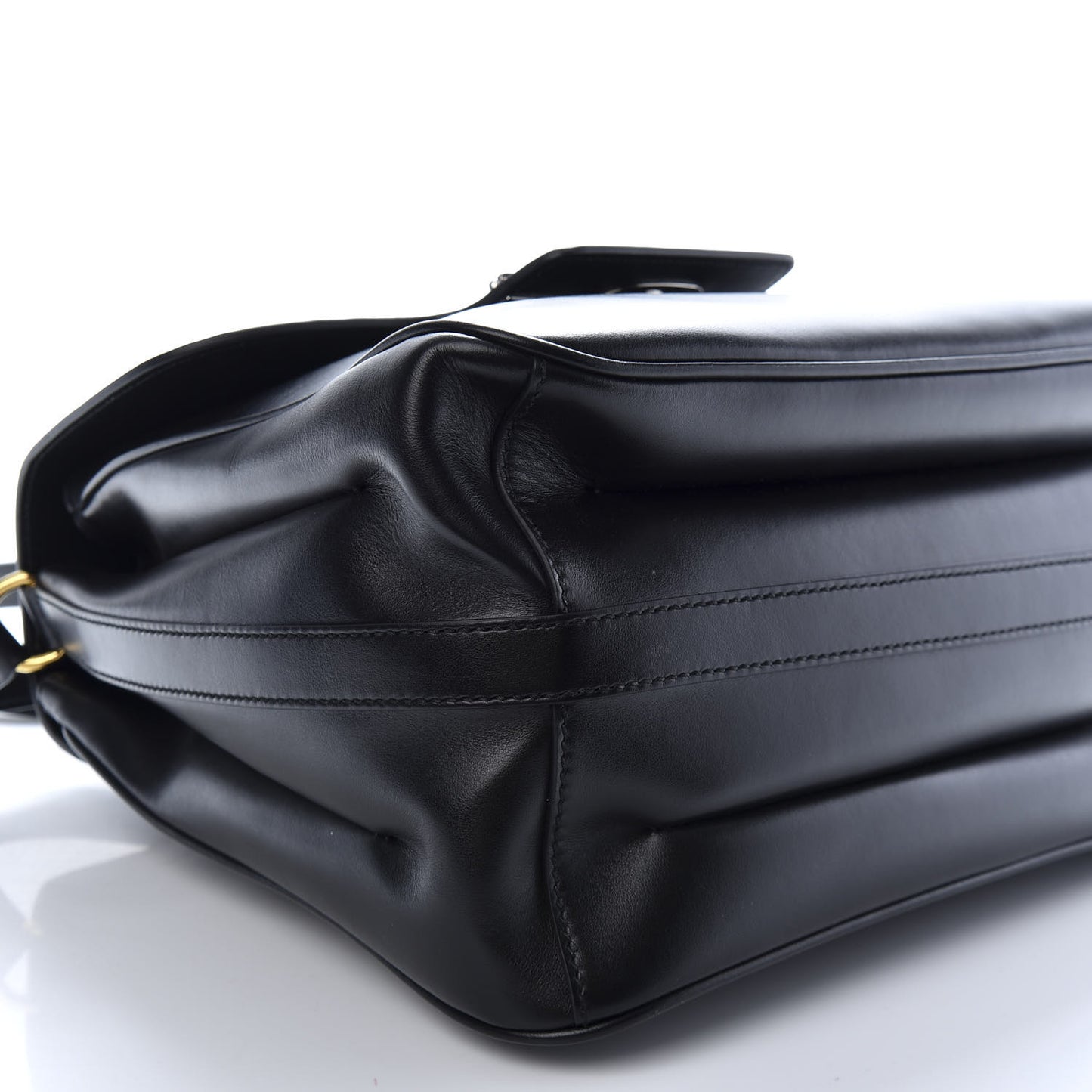Pienza Calfskin Side Messenger Bag Black