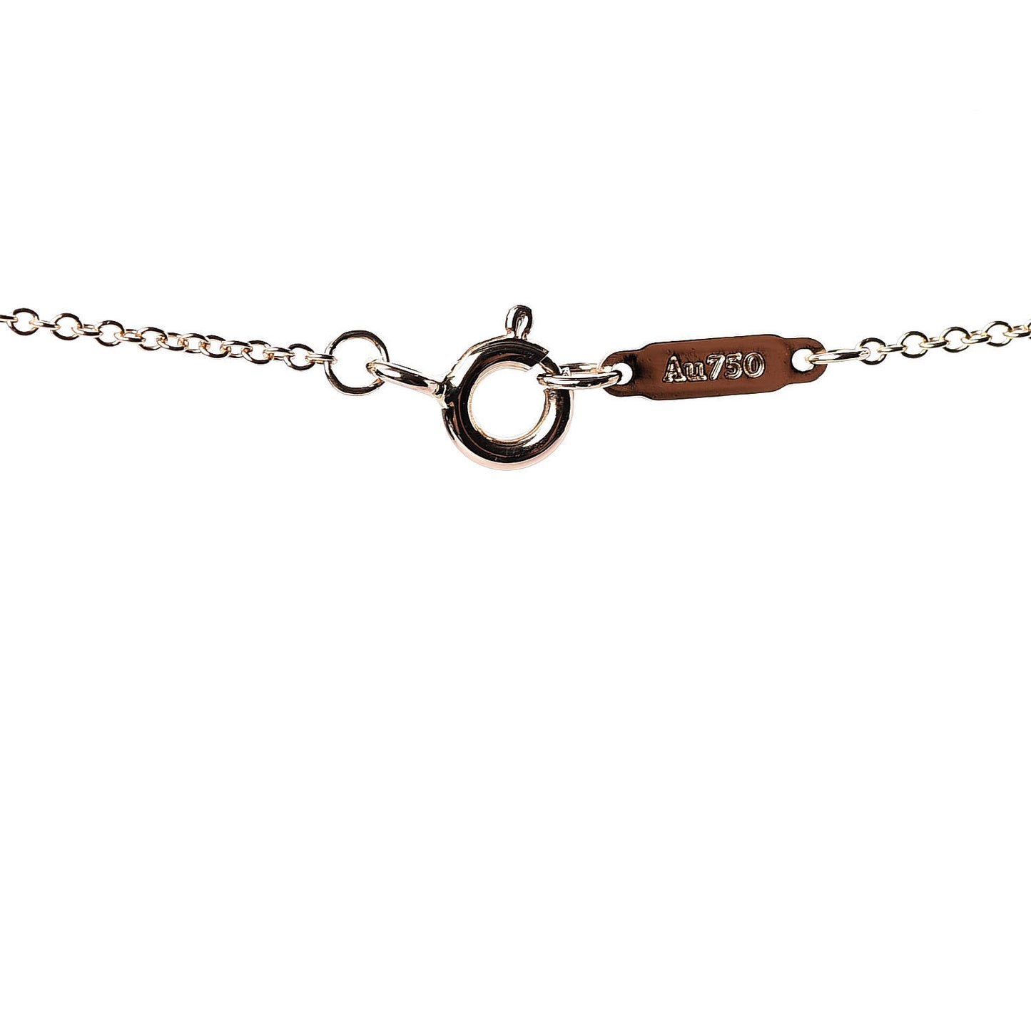 18K Rose Gold Modern Keys Open Round Key Pendant Necklace