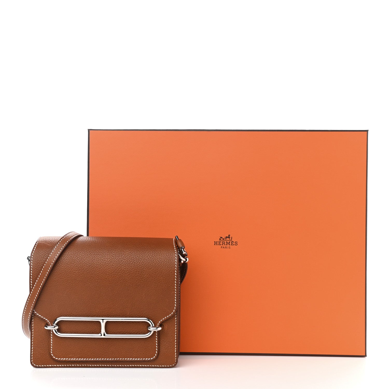 Hermes Barenia Faubourg Mini Sac Roulis Fauve 14 of 14