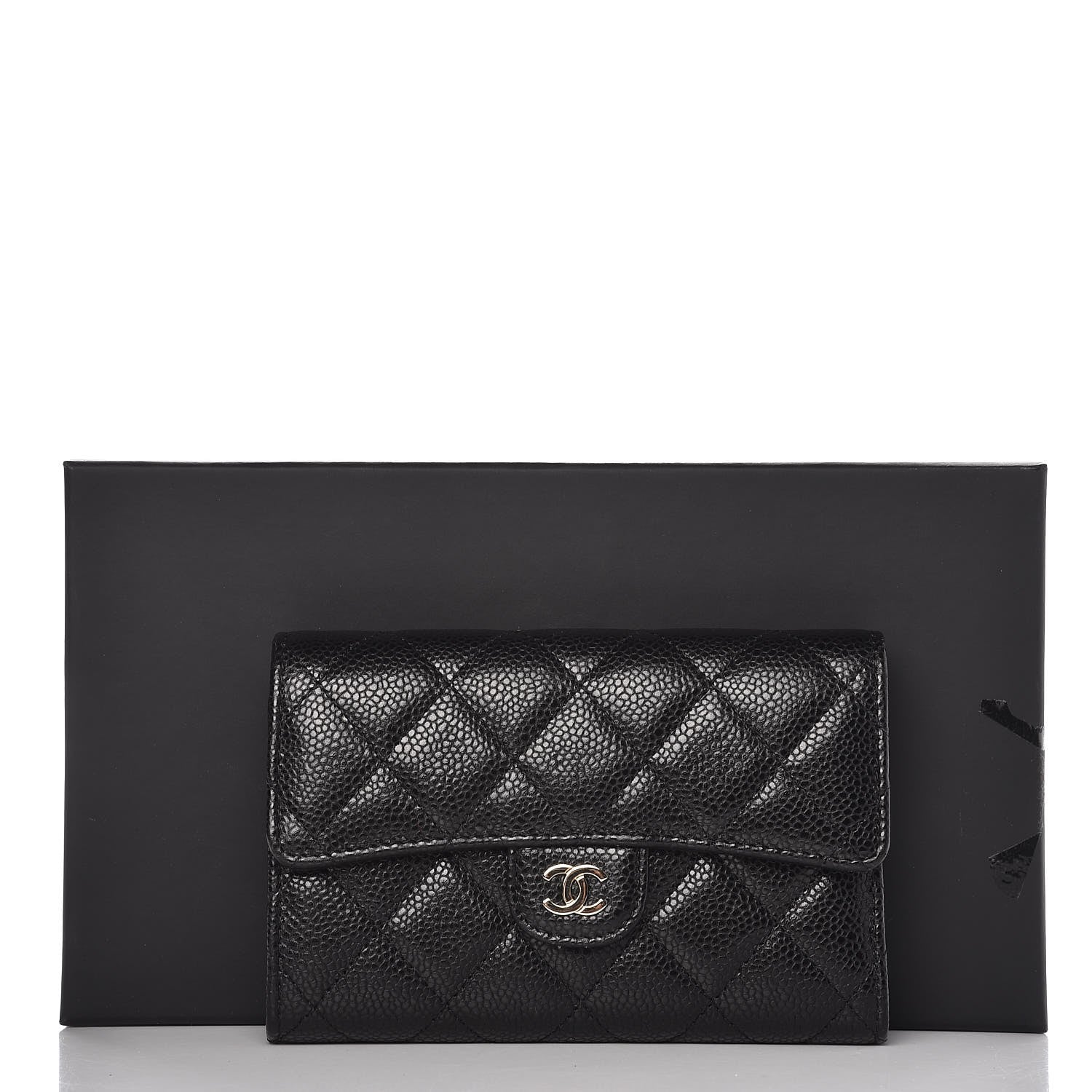 Chanel Caviar Quilted Medium Flap Wallet Black 9 of 9