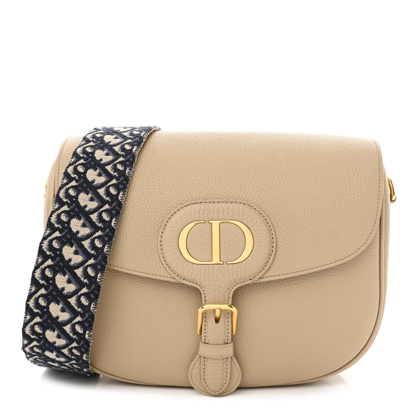 Grained Calfskin Large Bobby Flap Beige