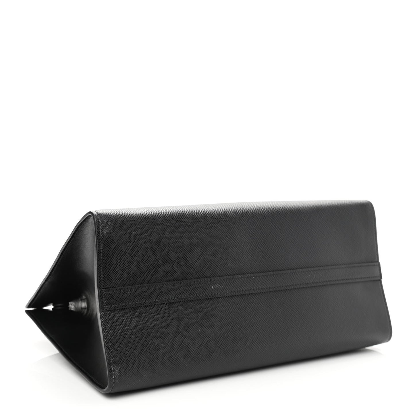 Saffiano Cuir Calfskin Medium Monochrome Top Handle Tote Black