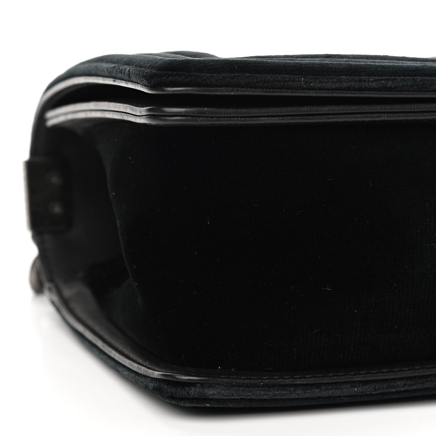 Velvet Quilted Medium Boy Flap Black