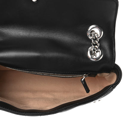 Gucci Calfskin Spiral Stud Small GG Marmont Shoulder Bag Black 5 of 9