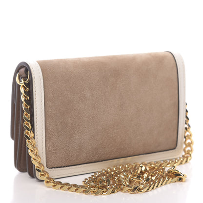 Burberry Suede Calfskin Large Jessie Chain TB Bag Biscuit 3 of 9