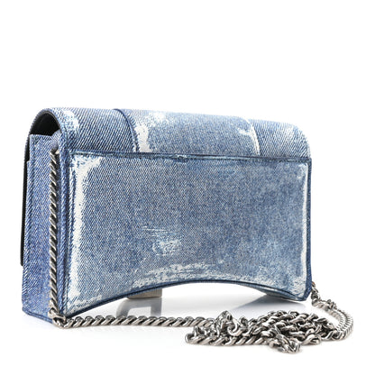 Balenciaga Nappa Denim Printed Hourglass Chain Bag Denim Blue 3 of 9