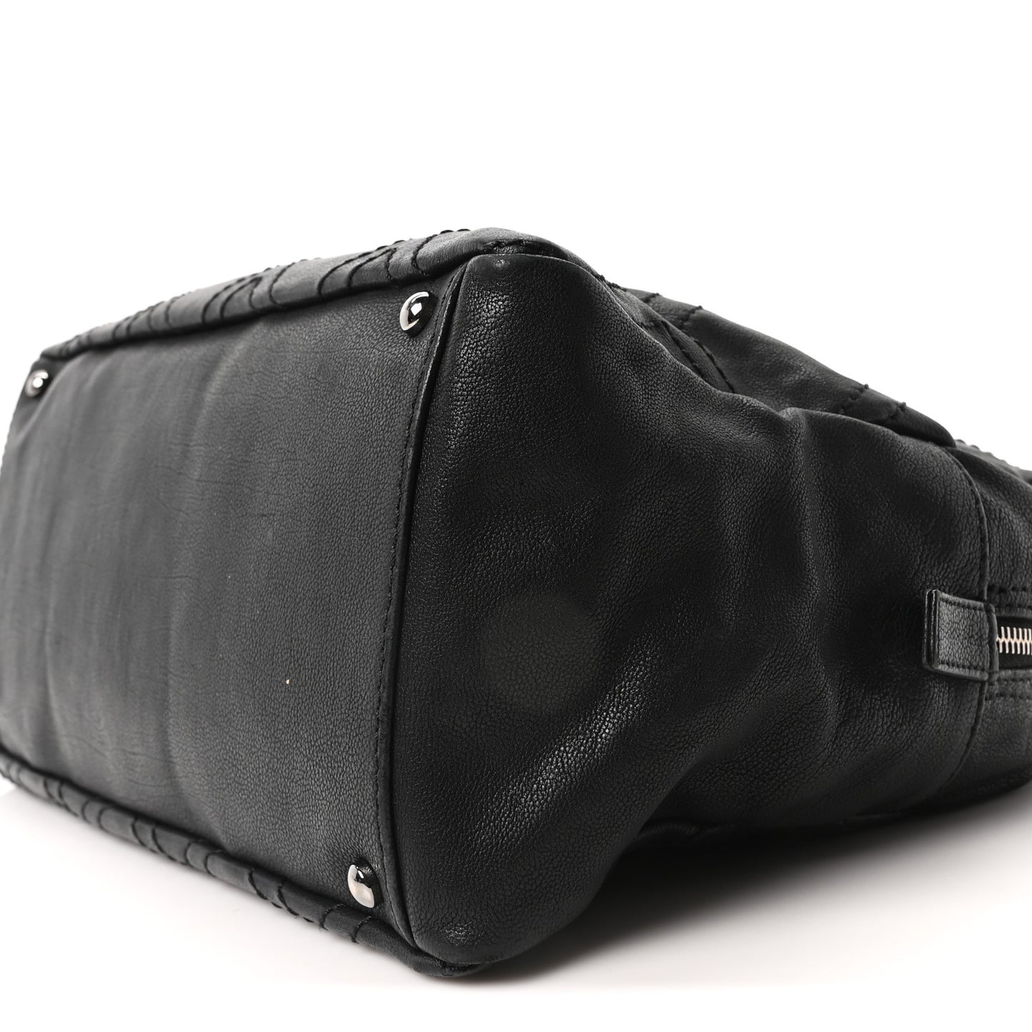 Calfskin Large Diamond Stitch Tote Black