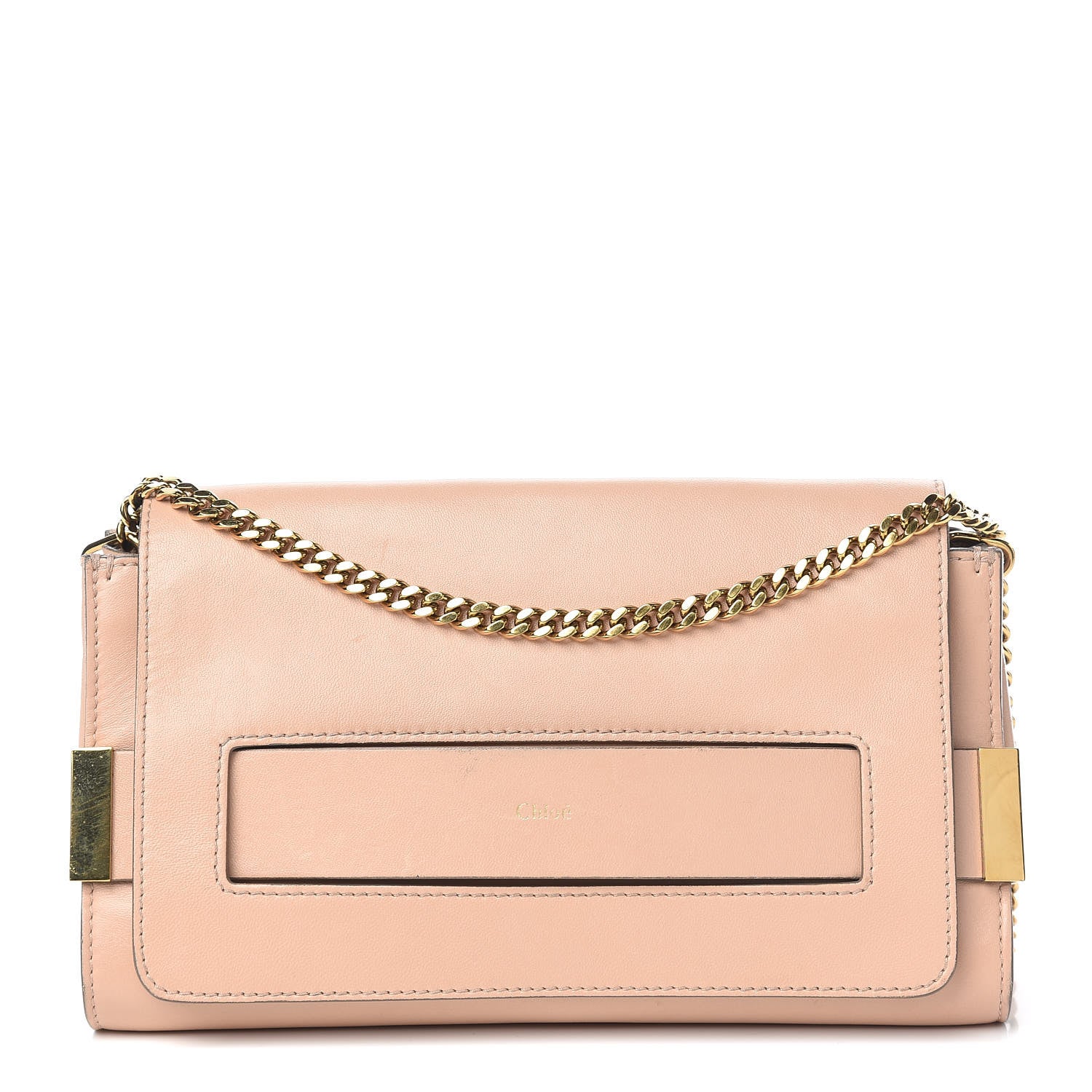 Chloe Nappa Medium Elle Chain Clutch Blush Nude 1 of 9