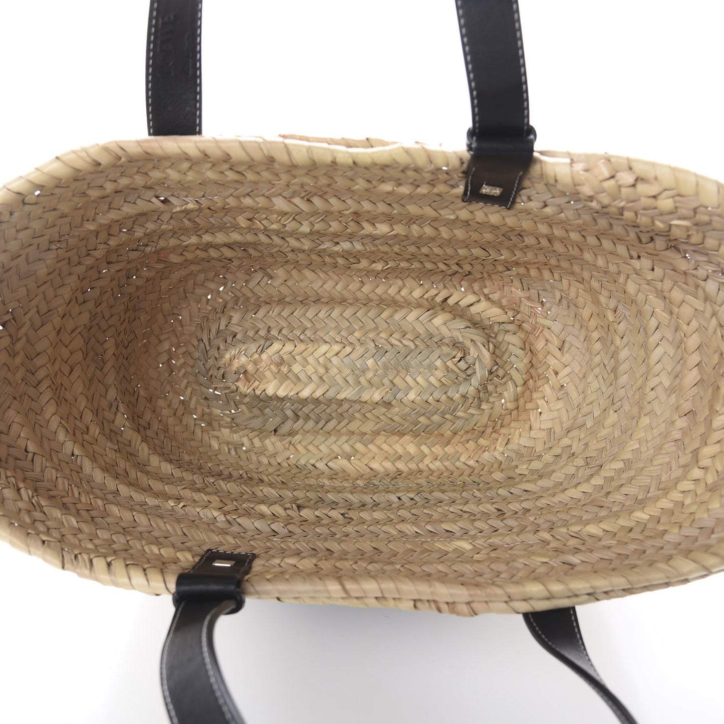 Raffia Basket Tote Bag Natural Black