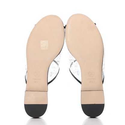 Chanel Fantasy Patent Plastic CC Mules 39.5 Transparent Black 5 of 7