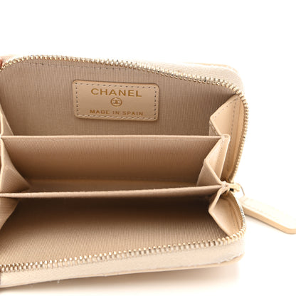 Chanel Lambskin Quilted 19 Zip Around Coin Purse Wallet Beige 5 of 9