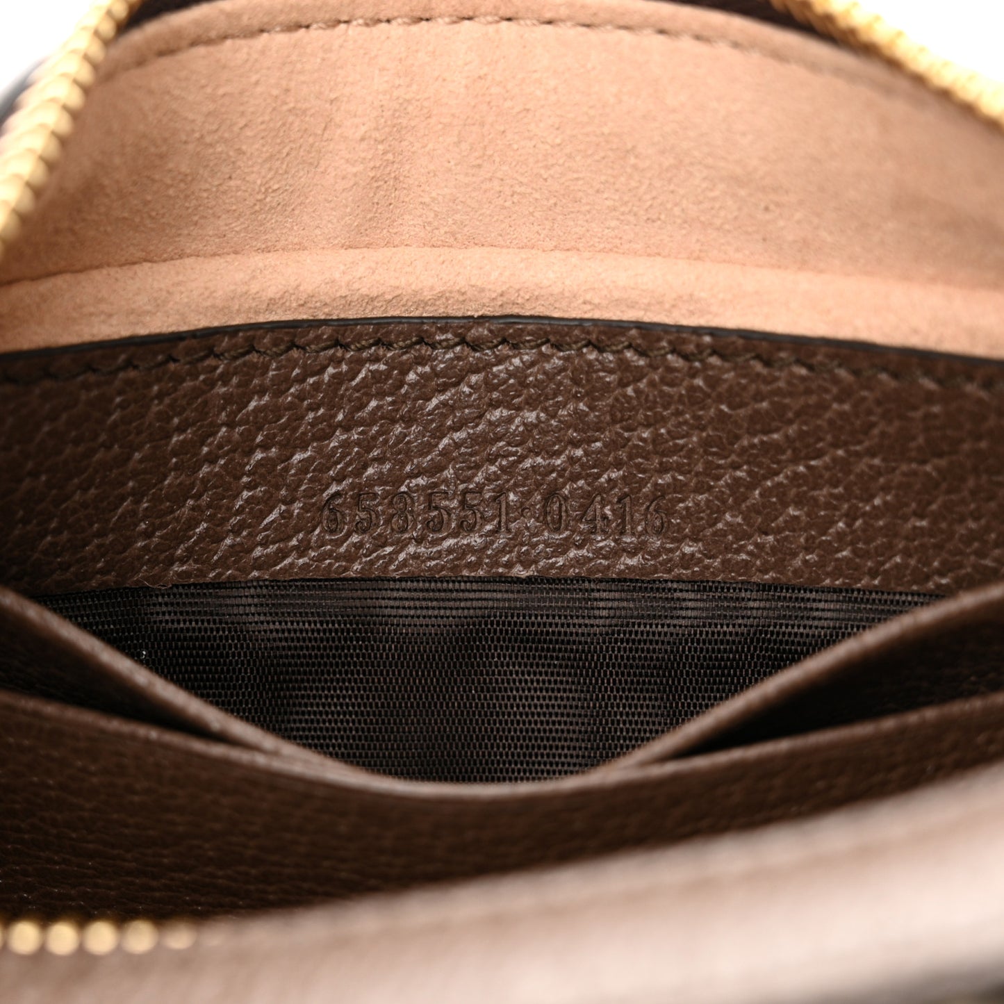 GG Supreme Monogram Textured Calfskin Web Mini Ophidia Half Moon Hobo Beige Ebony New Acero