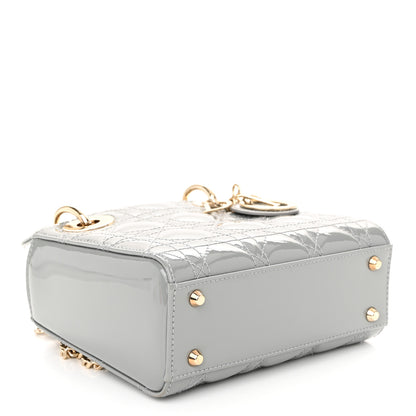 Christian Dior Patent Cannage Mini Lady Dior Grey Stone 4 of 10
