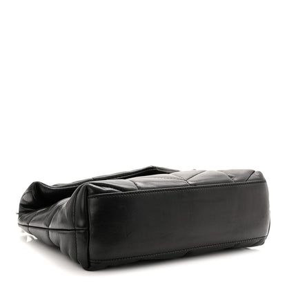 Saint Laurent Lambskin Quilted Toy Loulou Puffer Monogram Chain Satchel Black 4 of 11