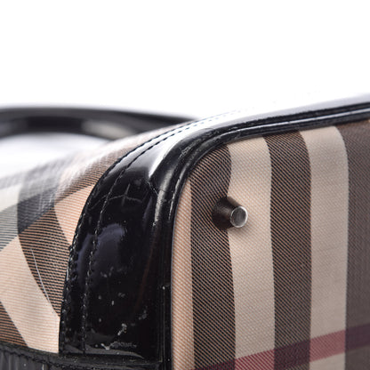 Burberry Patent Supernova Check Tote Black 18 of 30