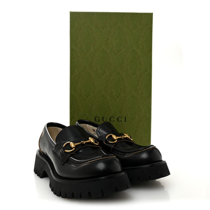 Gucci Cordovan Lux Womens Harald Horsebit 25mm Platform Loafers 37 Black 10 of 10