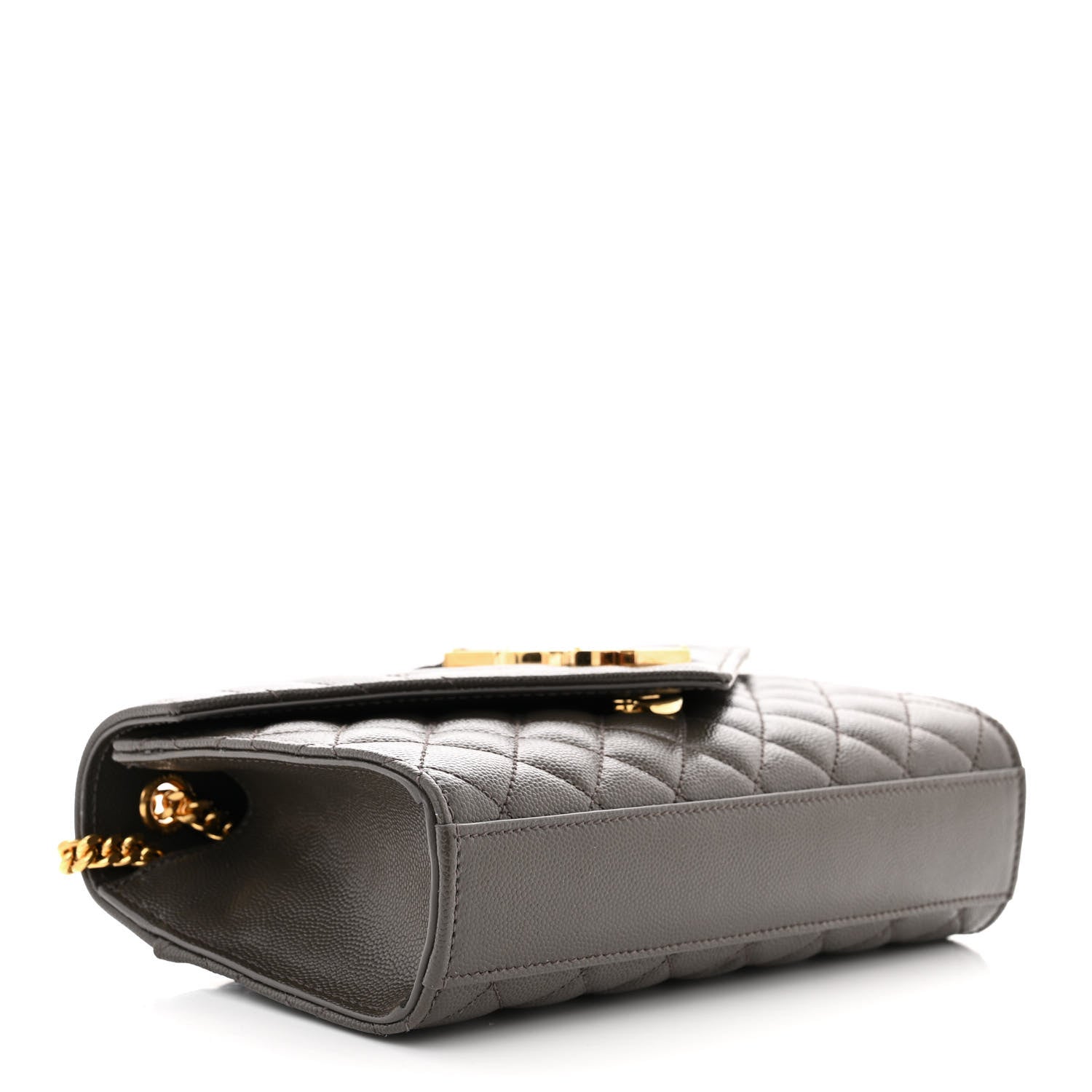 Saint Laurent Grain De Poudre Textured Mixed Matelasse Triquilt Small Monogram Satchel Pebble 4 of 9