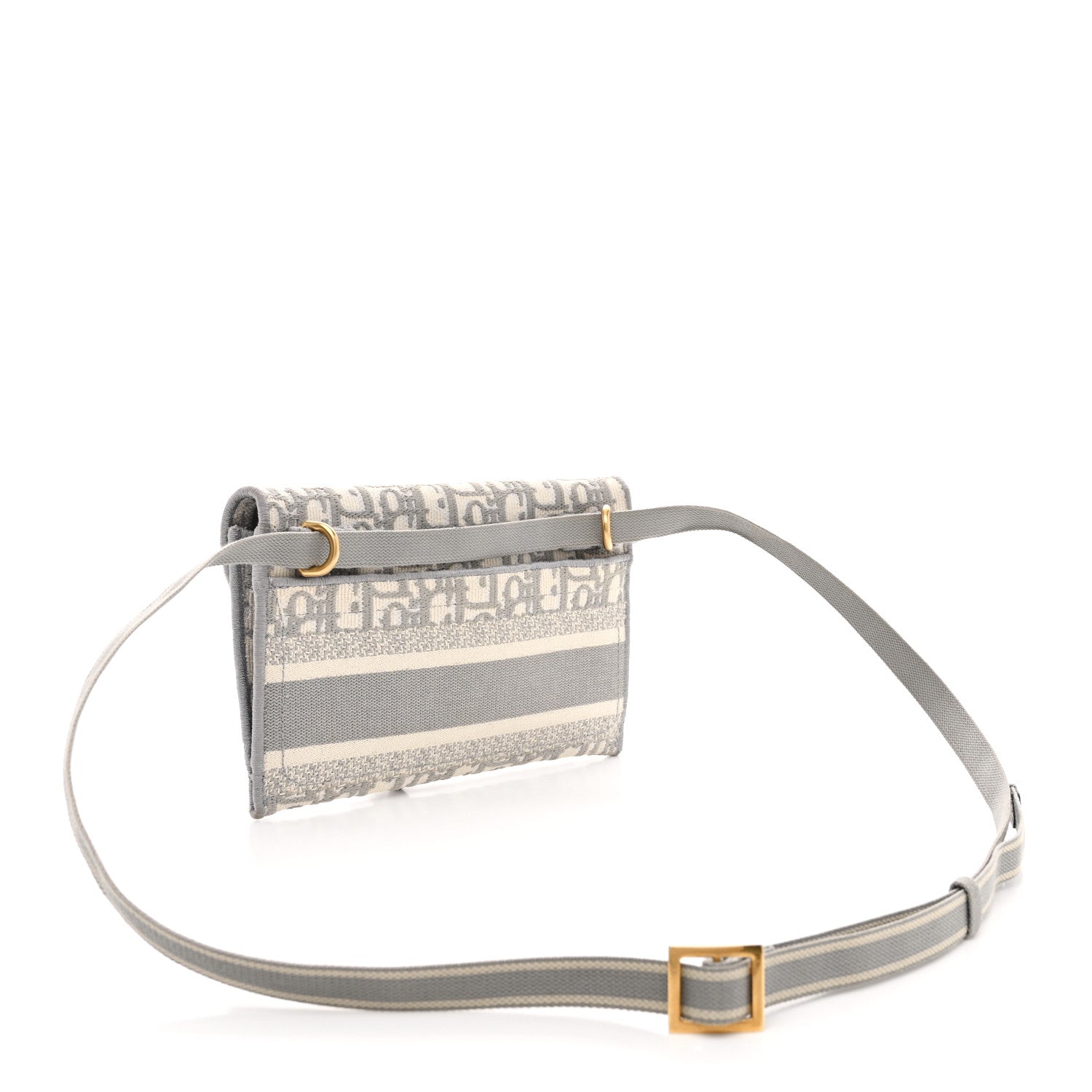 Christian Dior Oblique Slim Saddle Pouch Grey Grey 2 of 10