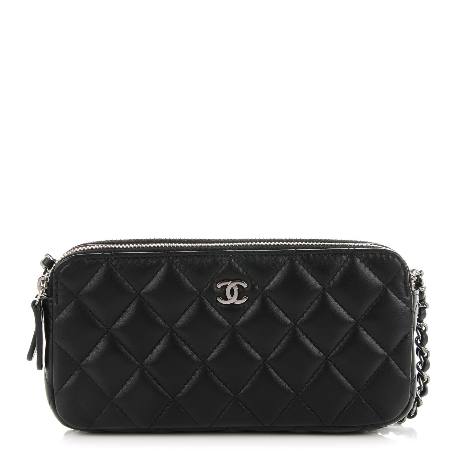 Chanel Lambskin Quilted Small Clutch With Chain Black 1 of 9