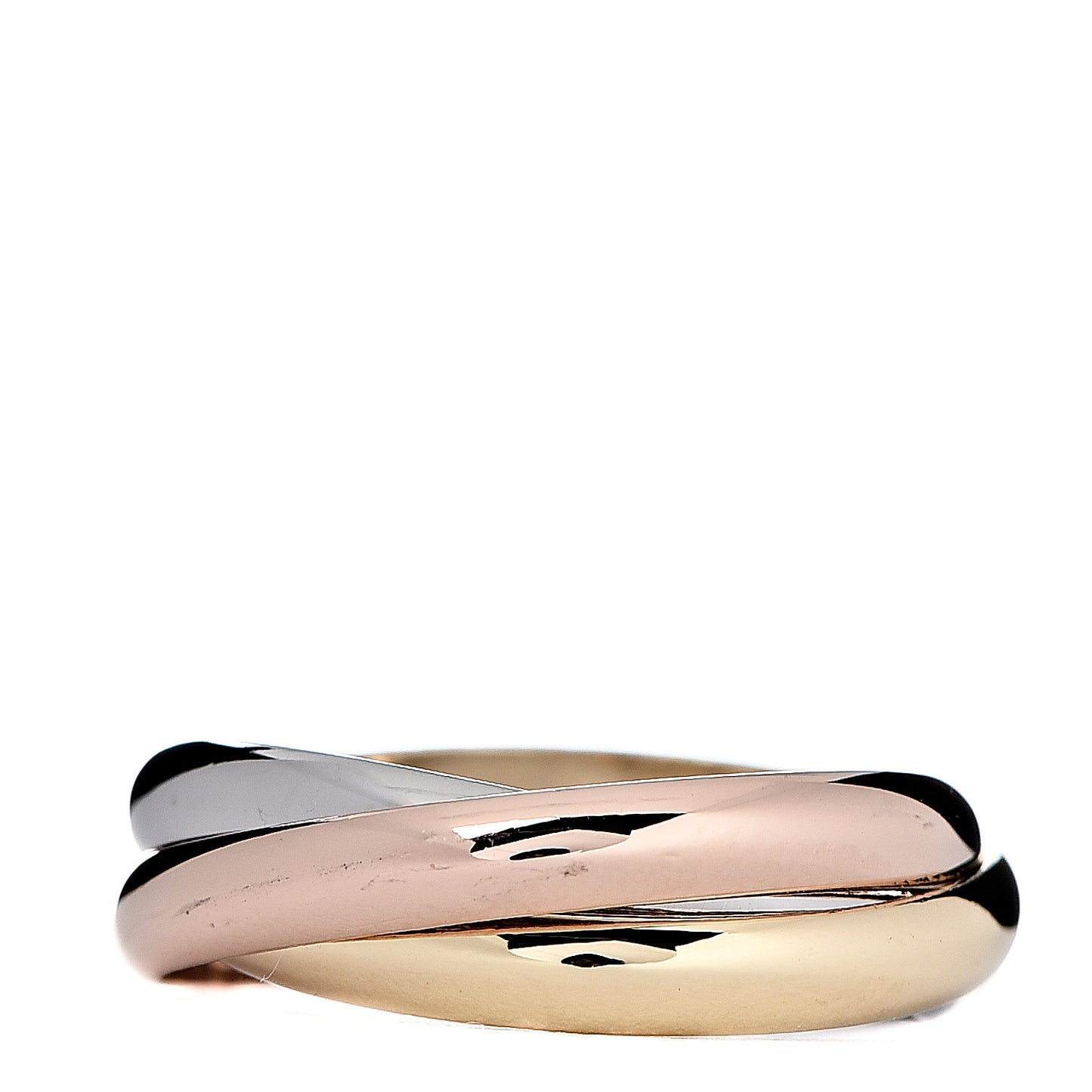 18K Pink Yellow White Gold Small Trinity Ring 48 4.5