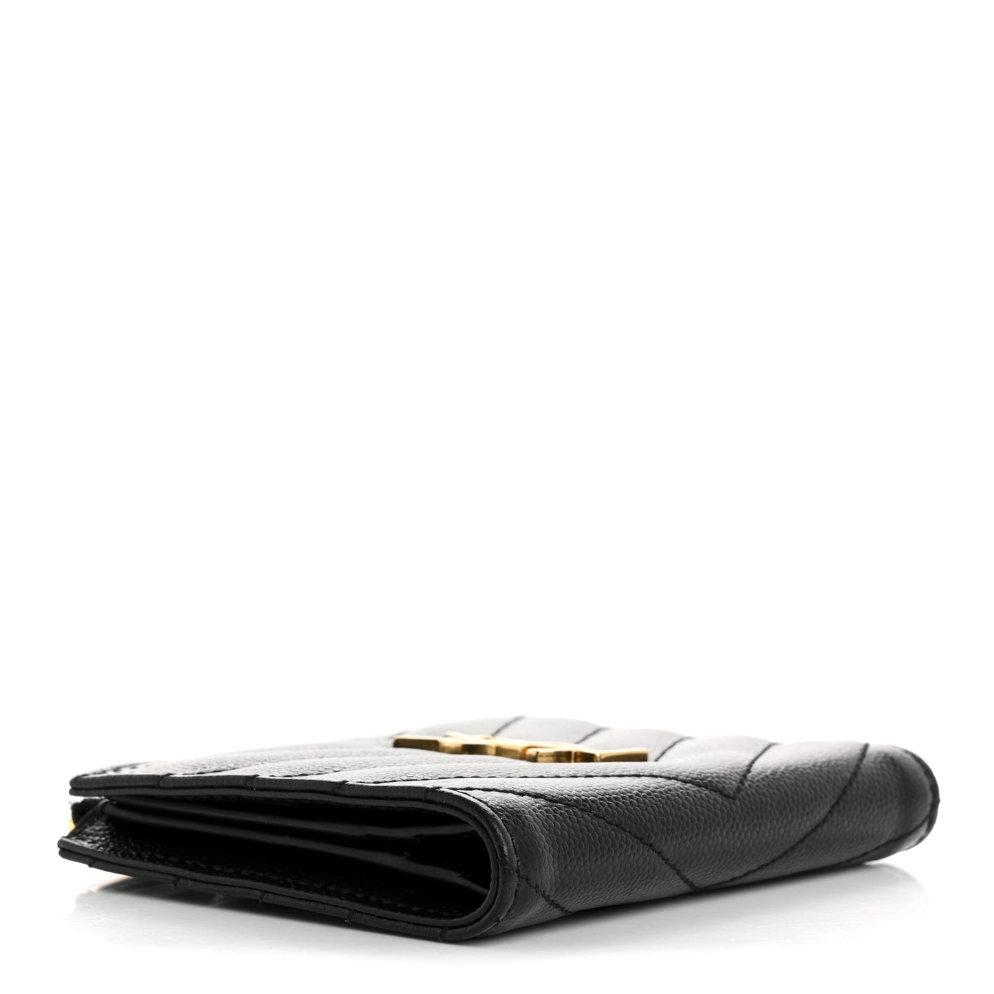 Grain De Poudre Matelasse Chevron Monogram Zipped Card Case Black