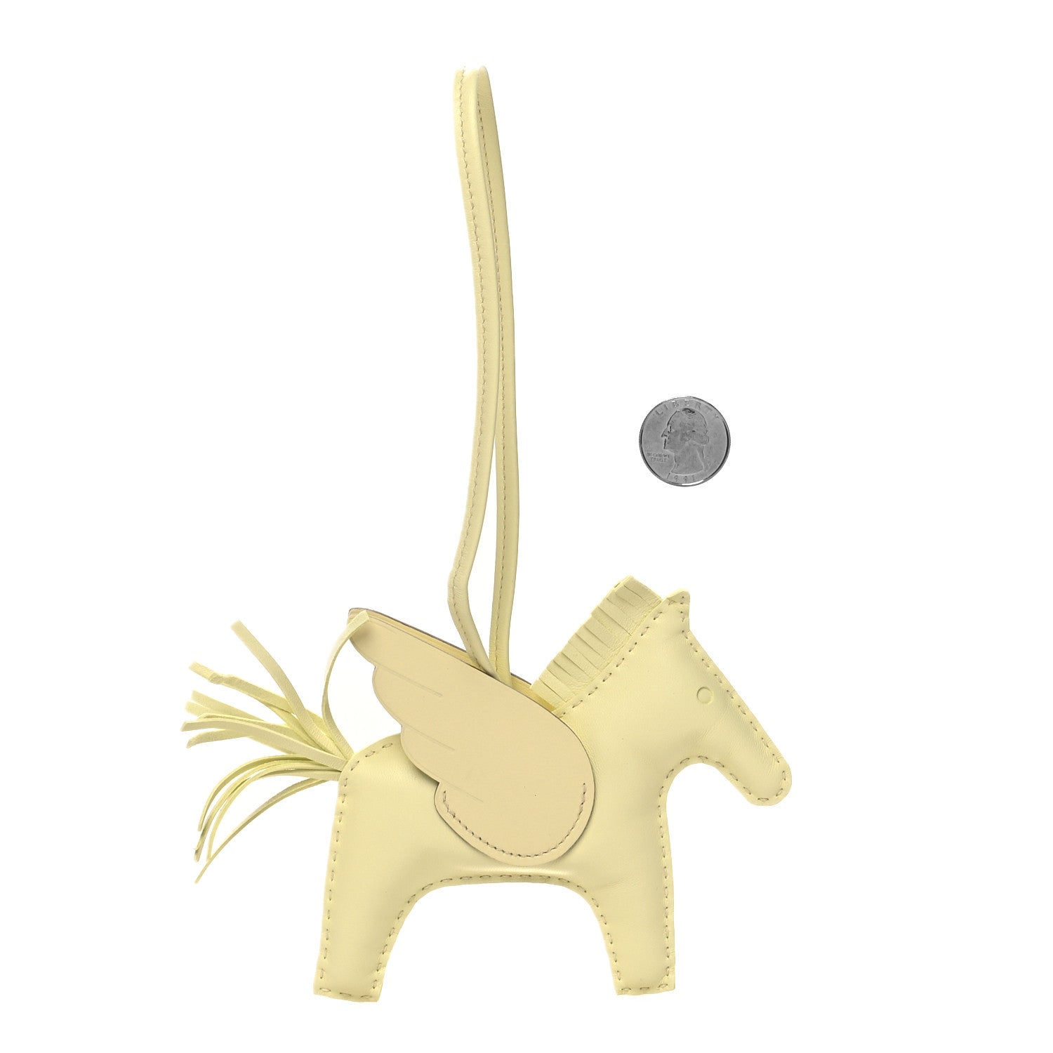 Hermes Milo Lambskin Grigri Rodeo Pegase Horse Bag Charm MM Jaune Milton 2 of 5