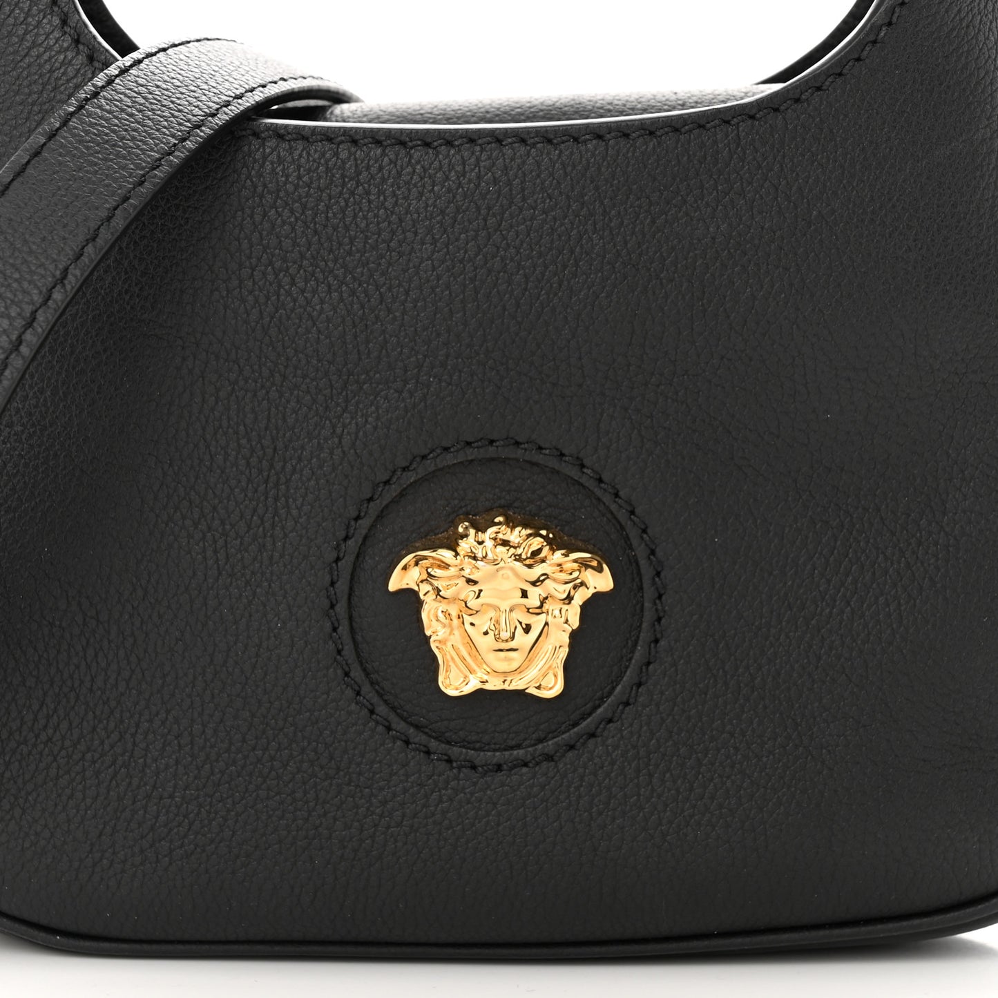 Calfskin La Medusa Small Hobo Crossbody Black