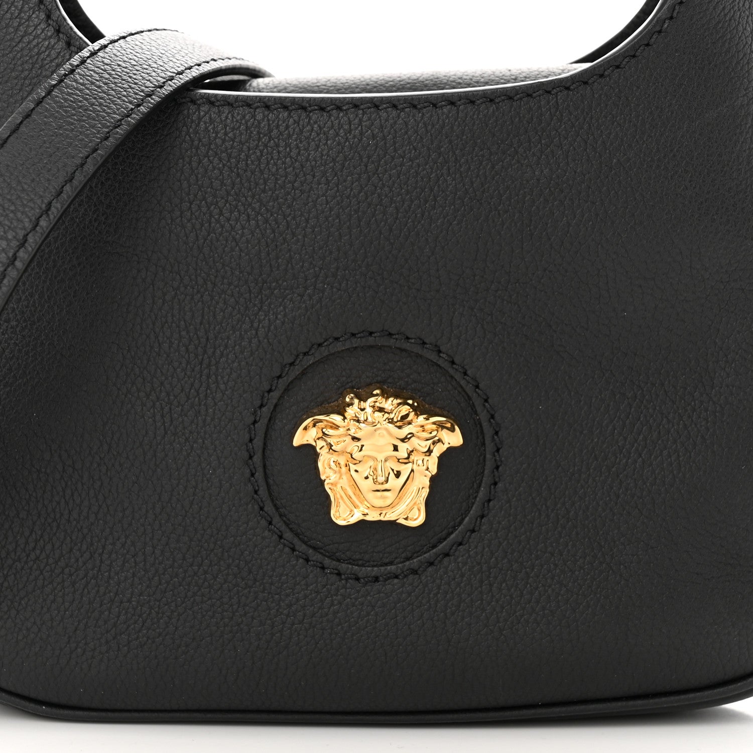 Versace Calfskin La Medusa Small Hobo Crossbody Black 7 of 9