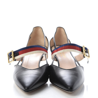 Gucci Malaga Kid Sylvie Web Unia Mules 38 Black 2 of 9