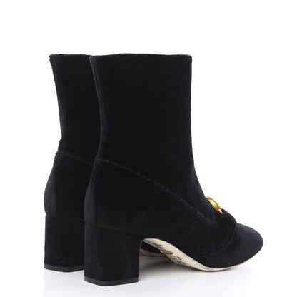 Gucci Softy Velvet Malaga Kid GG Victoire 55mm Ankle Boots 39 Black 4 of 9