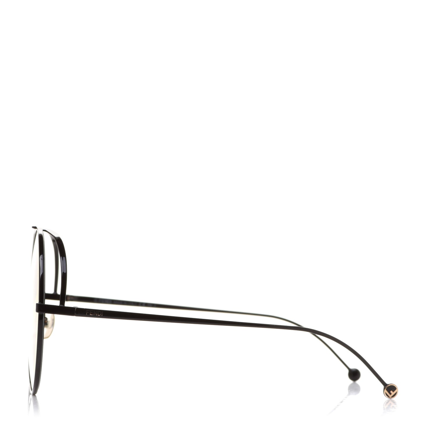 Metal F is Fendi Printed Run Away Round Frame Sunglasses FF 0285/S Black