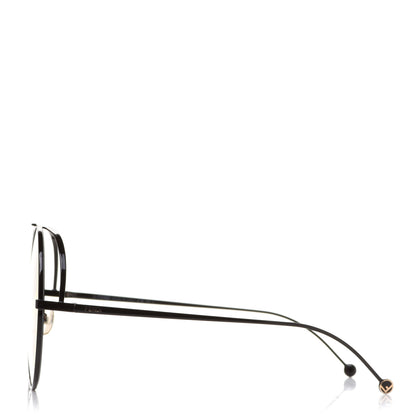 Fendi Metal F is Fendi Printed Run Away Round Frame Sunglasses FF 0285/S Black 3 of 8