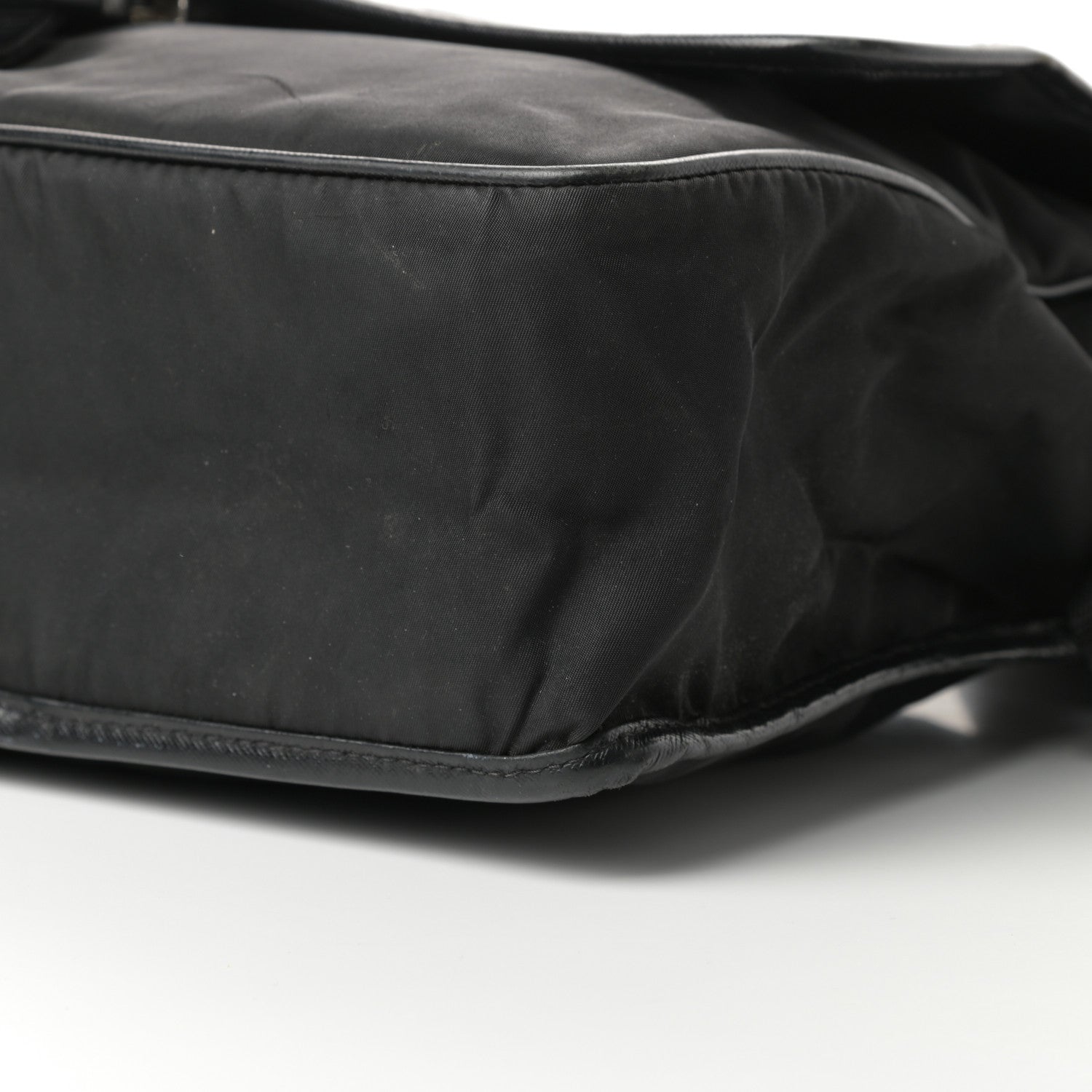 Prada Tessuto Nylon Saffiano Messenger Satchel Black 10 of 13