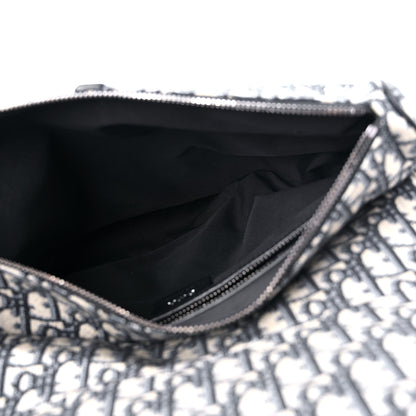 Christian Dior Oblique Mens Maxi Saddle Bag Blue 7 of 9