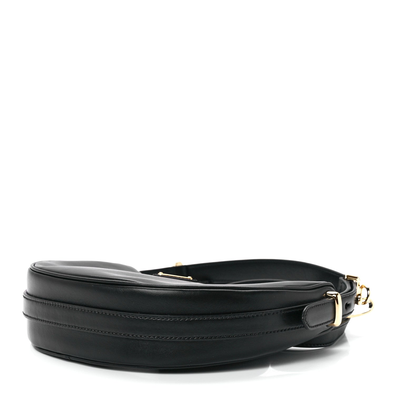 Prada Soft Calfskin Arque Shoulder Bag Black 9 of 12