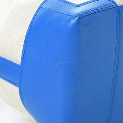 Balenciaga Cotton Canvas Calfskin Bucket Bag Bleu Pacifique 14 of 19