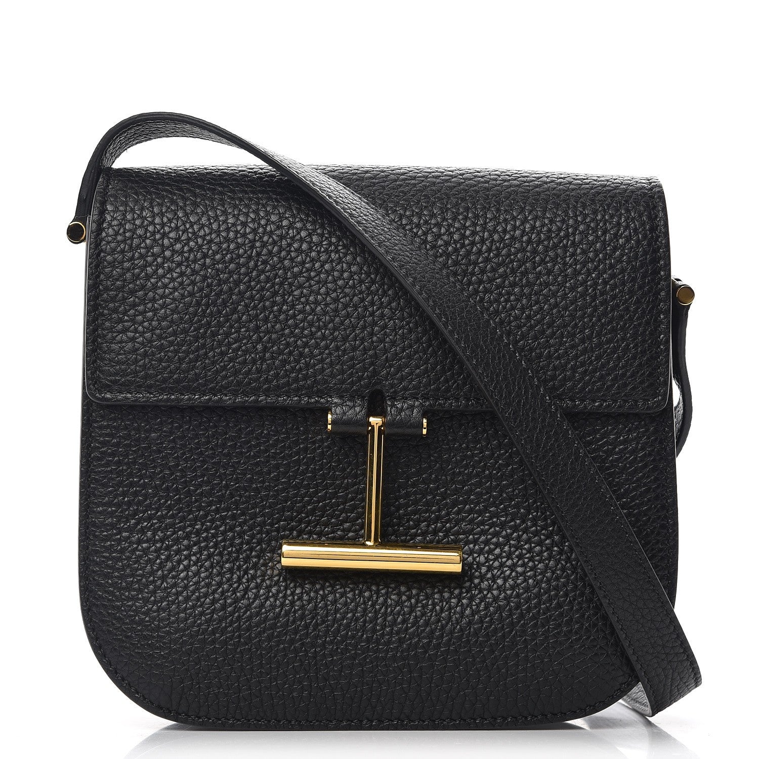 Tom Ford Calfskin Mini T Clasp Tara Crossbody Bag Black 1 of 6