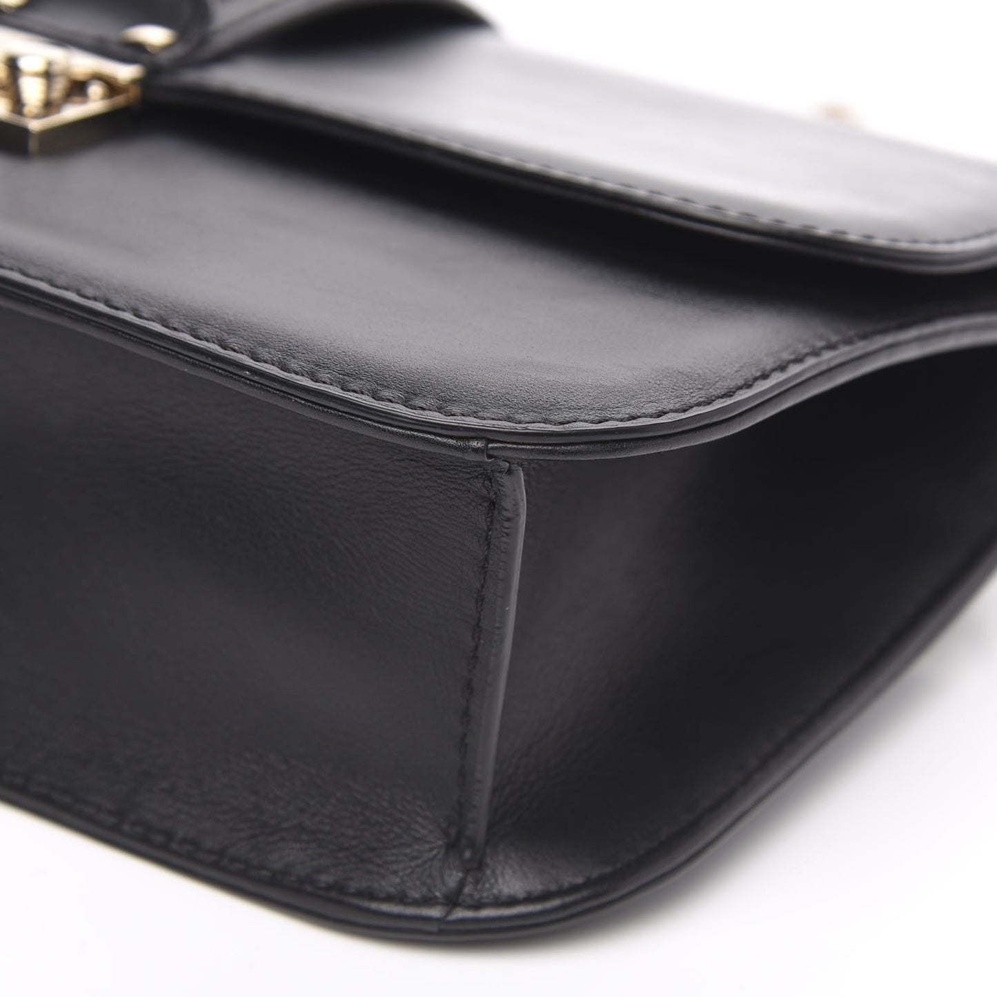 Vitello Medium Glam Lock Rockstud Flap Black