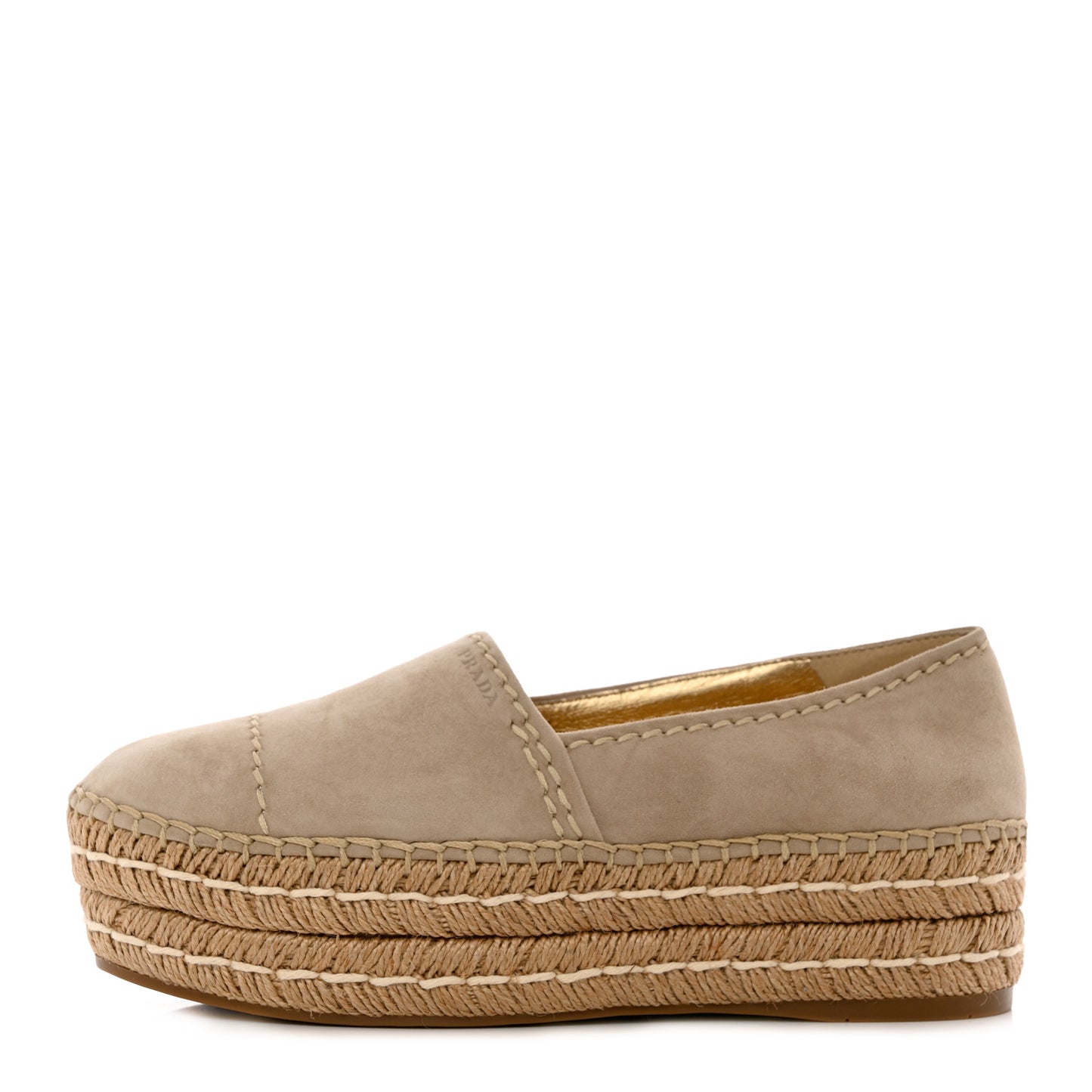 Suede Jute Platfrom Espadrilles 36.5 Beige