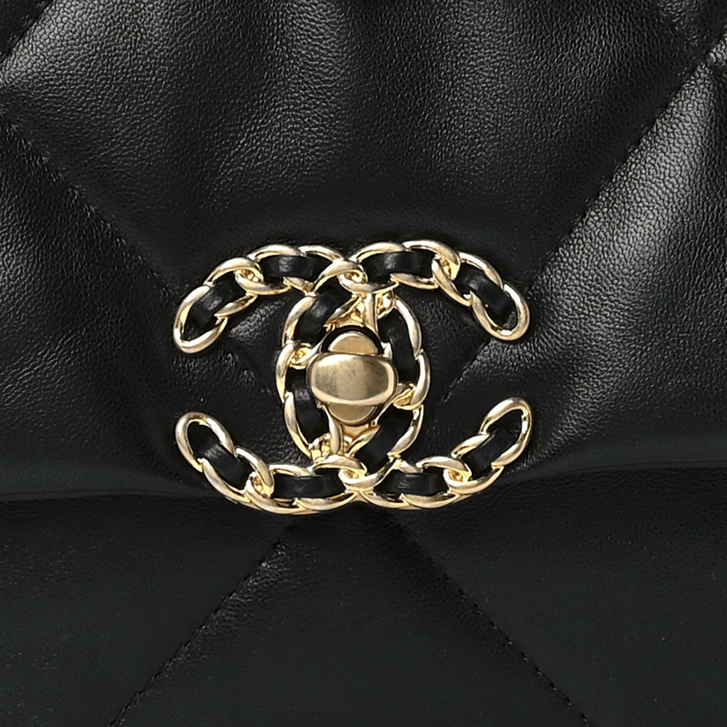 Lambskin Quilted Large Chanel 19 Flap Black