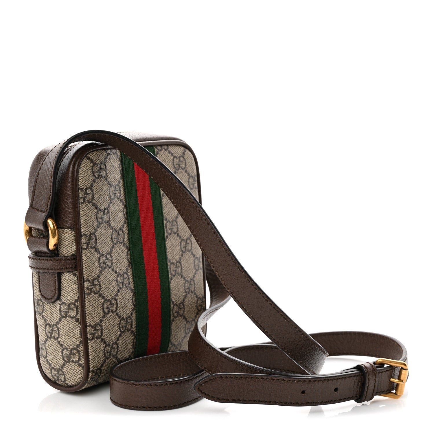 Gucci GG Supreme Monogram Web Mini Ophidia Messenger Brown 3 of 10