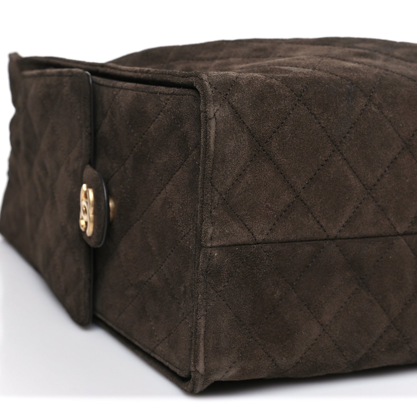 Suede Quilted Medium Chanel 25 Handbag Dark Brown